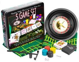 Set De Juego Cartas Poker Black Jack Ruleta Craps Dados