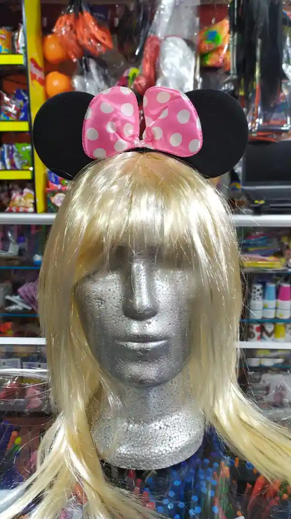 Orejas De Minnie Color Rosado En Tela