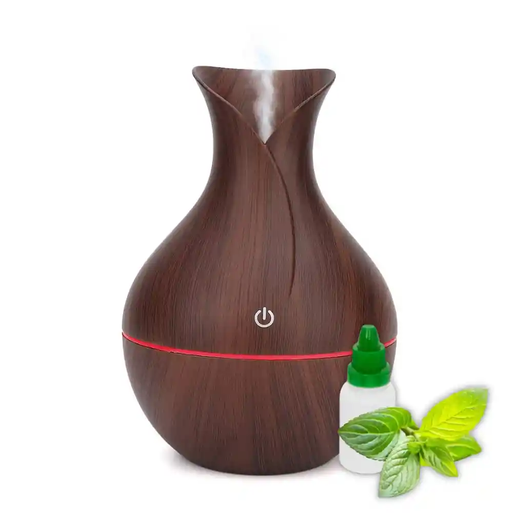 Humidificador Jarrón Led + Esencia Difusor De Aromas 7 Colores Aromaterapia