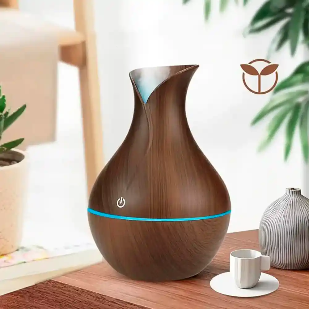 Humidificador Jarrón Led + Esencia Difusor De Aromas 7 Colores Aromaterapia