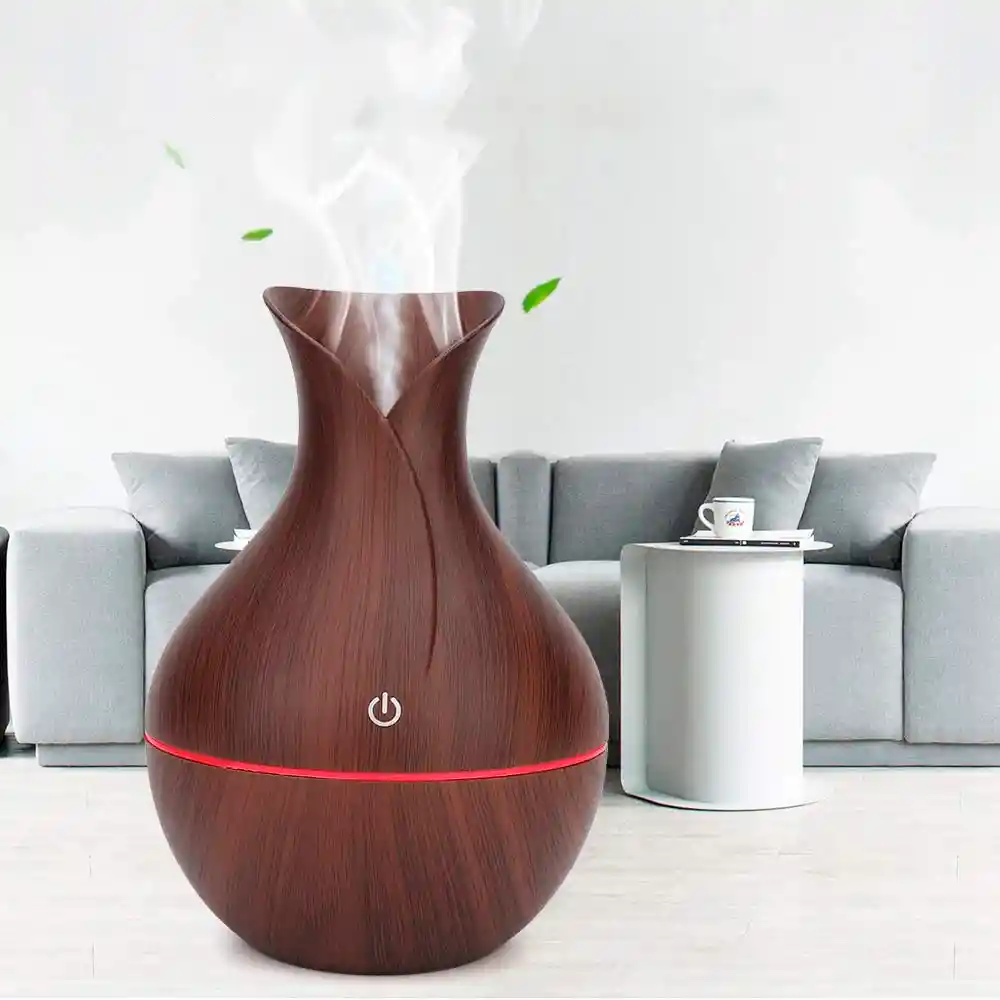 Humidificador Jarrón Led + Esencia Difusor De Aromas 7 Colores Aromaterapia