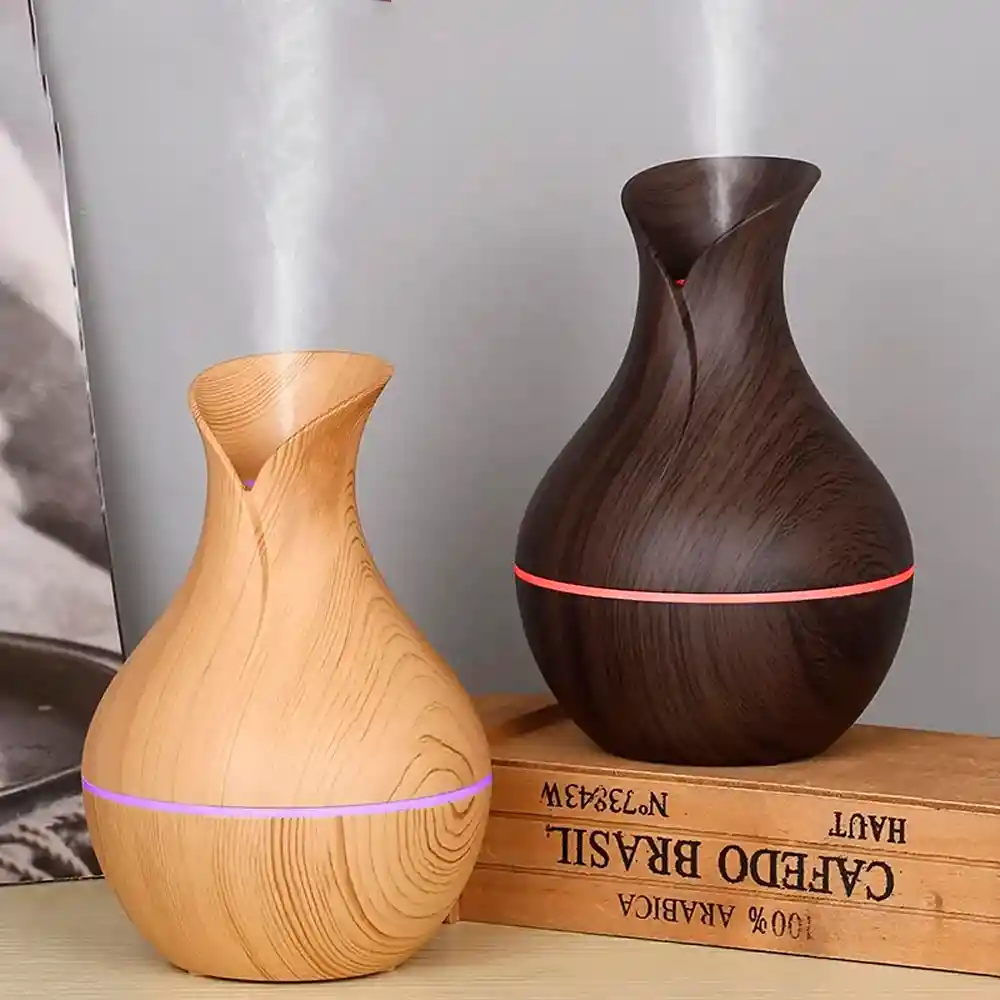 Humidificador Jarrón Led + Esencia Difusor De Aromas 7 Colores Aromaterapia