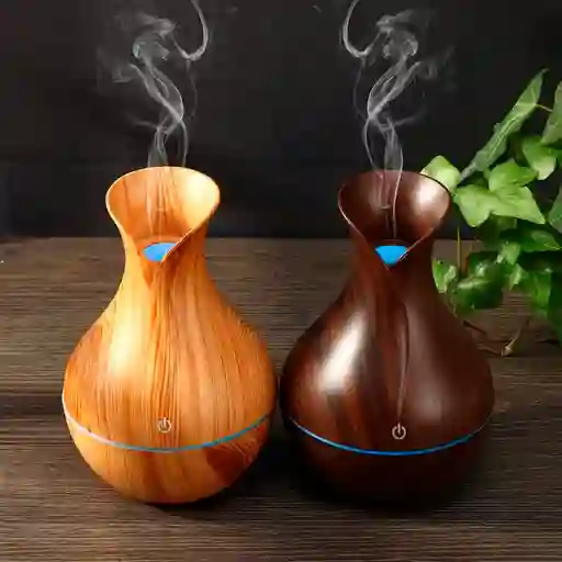 Humidificador Jarrón Led + Esencia Difusor De Aromas 7 Colores