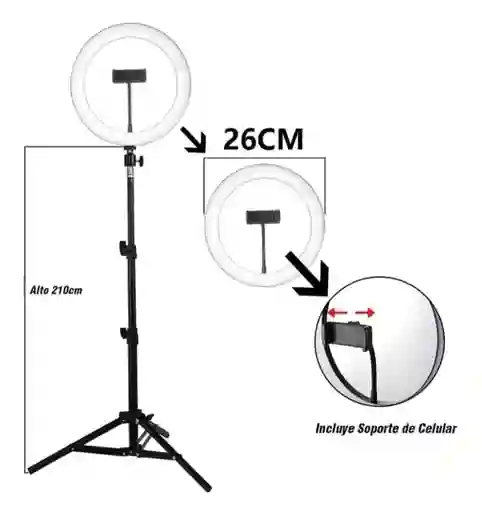 Aro De Luz De 26cm + Tripode