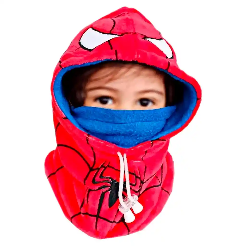 Gorro Pasamontaña Niños Spiderman 36cm Ajustable Frio