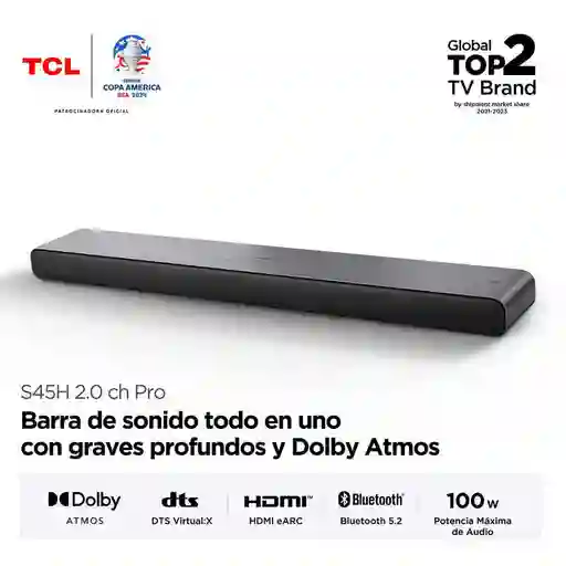 Barra Sonido S45h 100 W Tcl S45h