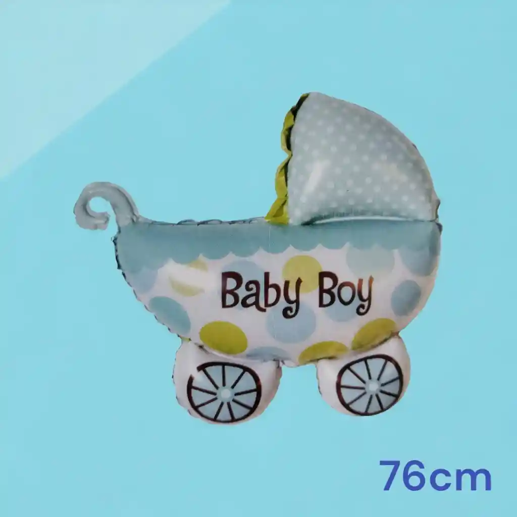 Globo Metálizado Baby Shower Niño Cochecito Buggy / Grande 76cmx66cm