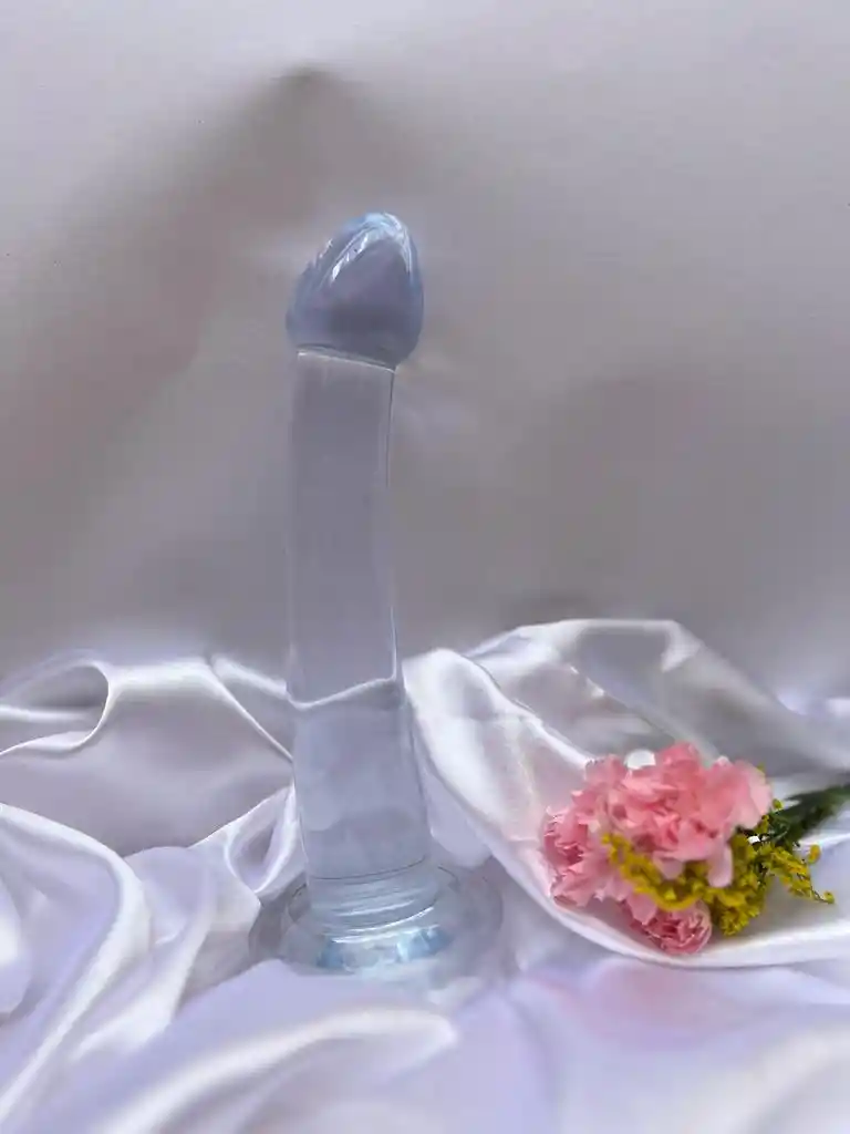 Consolador Chupa Liso, Dildo Color Transparente, Talla M