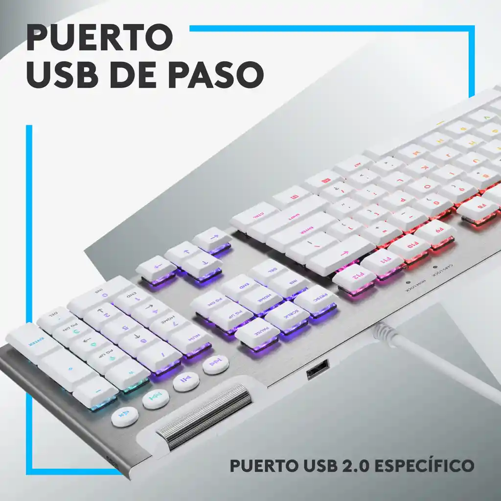 Teclado Gamer Mecánico Logitech G815 Lightsync Rgb - Blanco