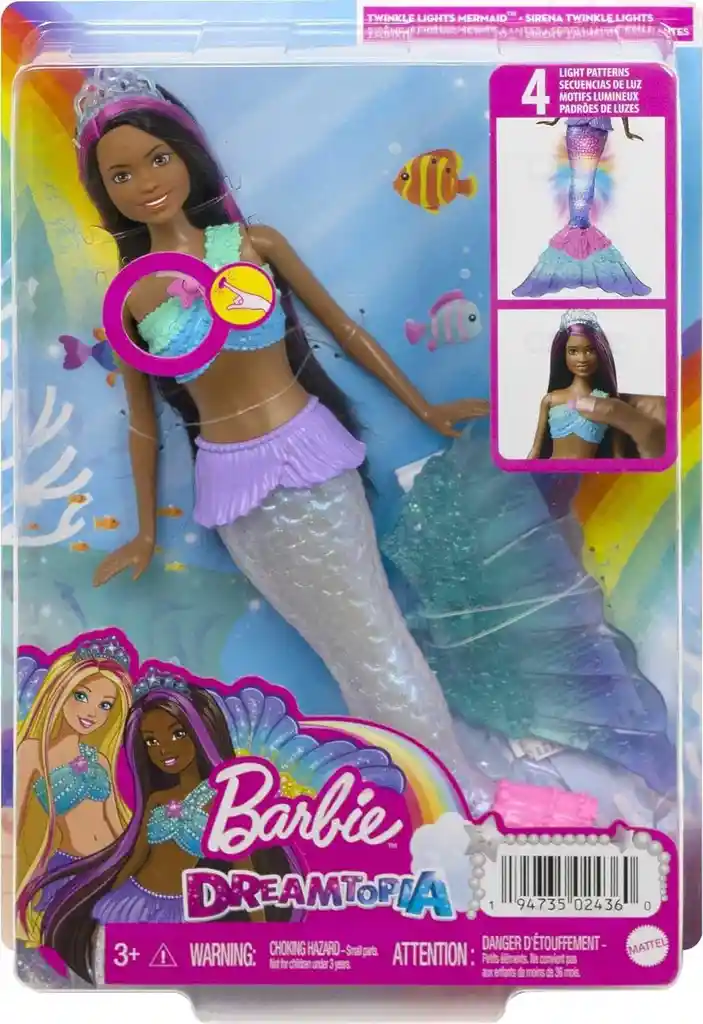 Muñeca Dreamtopia Barbie De Sirena Con Cola Iluminada