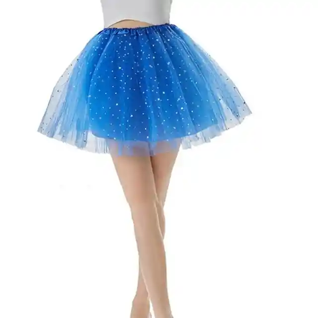 Tutu Azul Con Estrellas Metalizadas Halloween