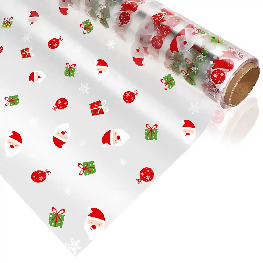 Papel Celofán Navidad X 10 Pliegos