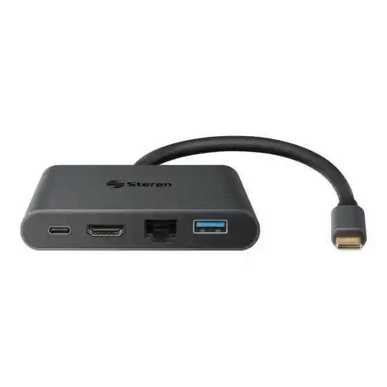 Adaptador Steren Usb C (hdmi, Rj45, Usb C, Usb A)