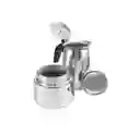 Cafetera Espresso Maker 6 Tazas Manual Plateada Italiana