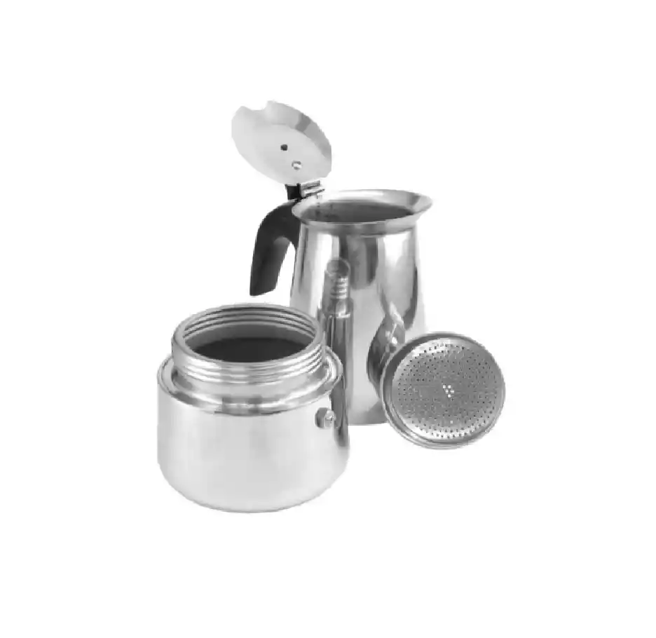 Cafetera Espresso Maker 6 Tazas Manual Plateada Italiana