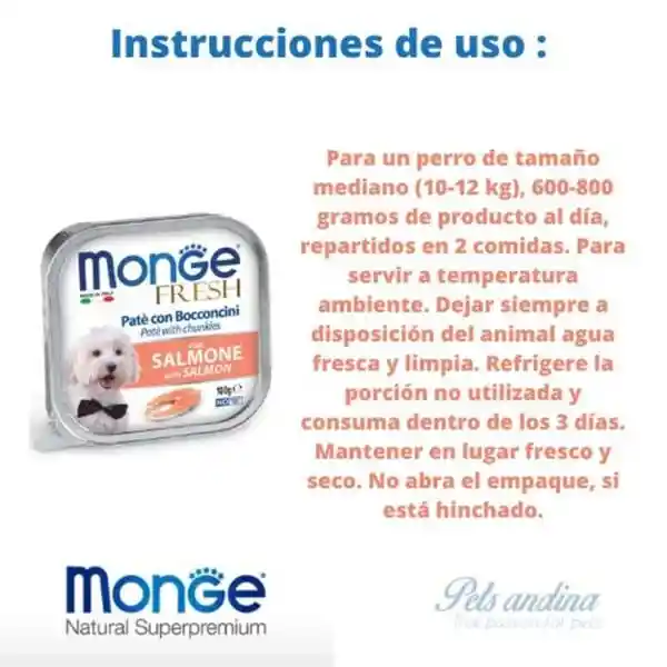 Alimento Humedo Para Perro Monge Fresh Salmon 100 Gr