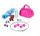 Set De Barbie Fitness Gimnasio Con Accesorios Y Perrito Gjg57