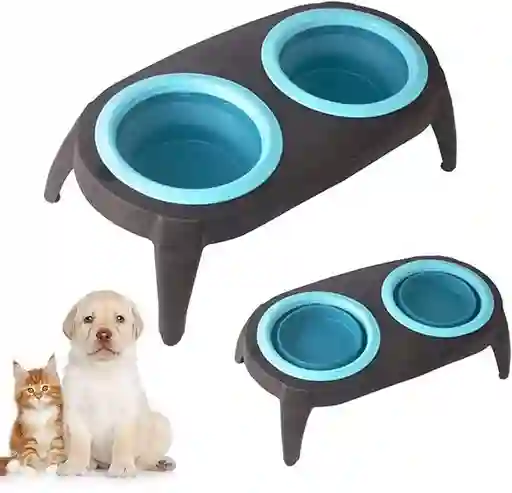 Comedero Elevado Para Mascotas Adecuado Para Perros Pequeños Y Gatos Platos En Silicona