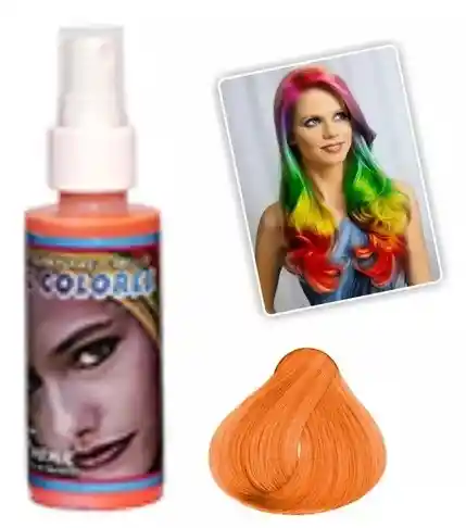 Laca Para El Cabello Spray Color Naranja Fluorescente Disfraz Halloween