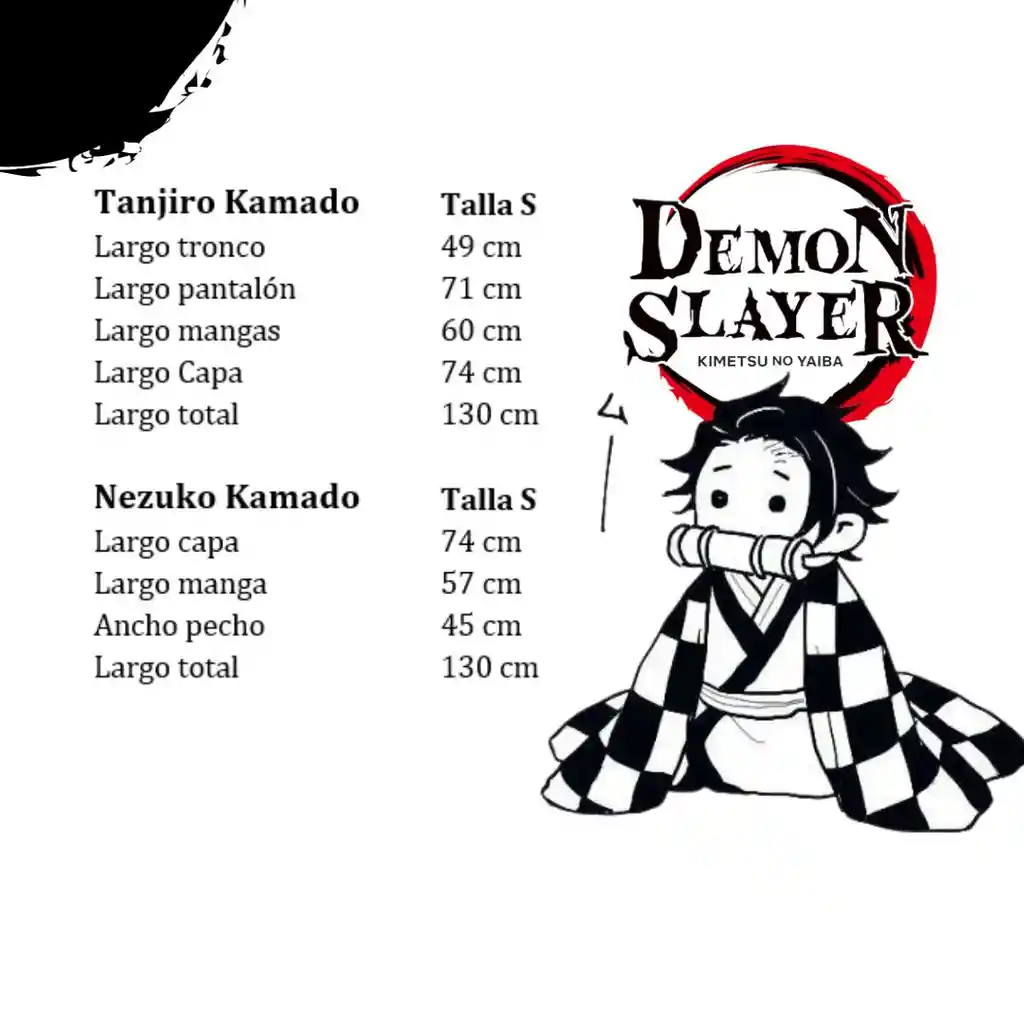 Demon Slayer Disfraz Tanjiro Kamado Cosplay+espada