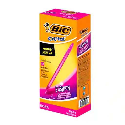 Caja X12 Bolígrafo Fucsia Bic Cristal