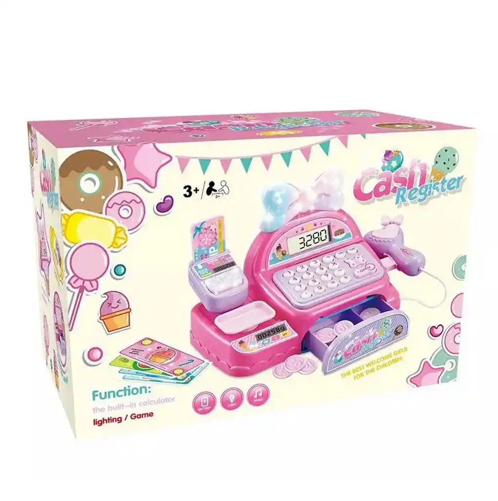 Caja Registradora De Juguete Para Niña Con Accesorios + Bate