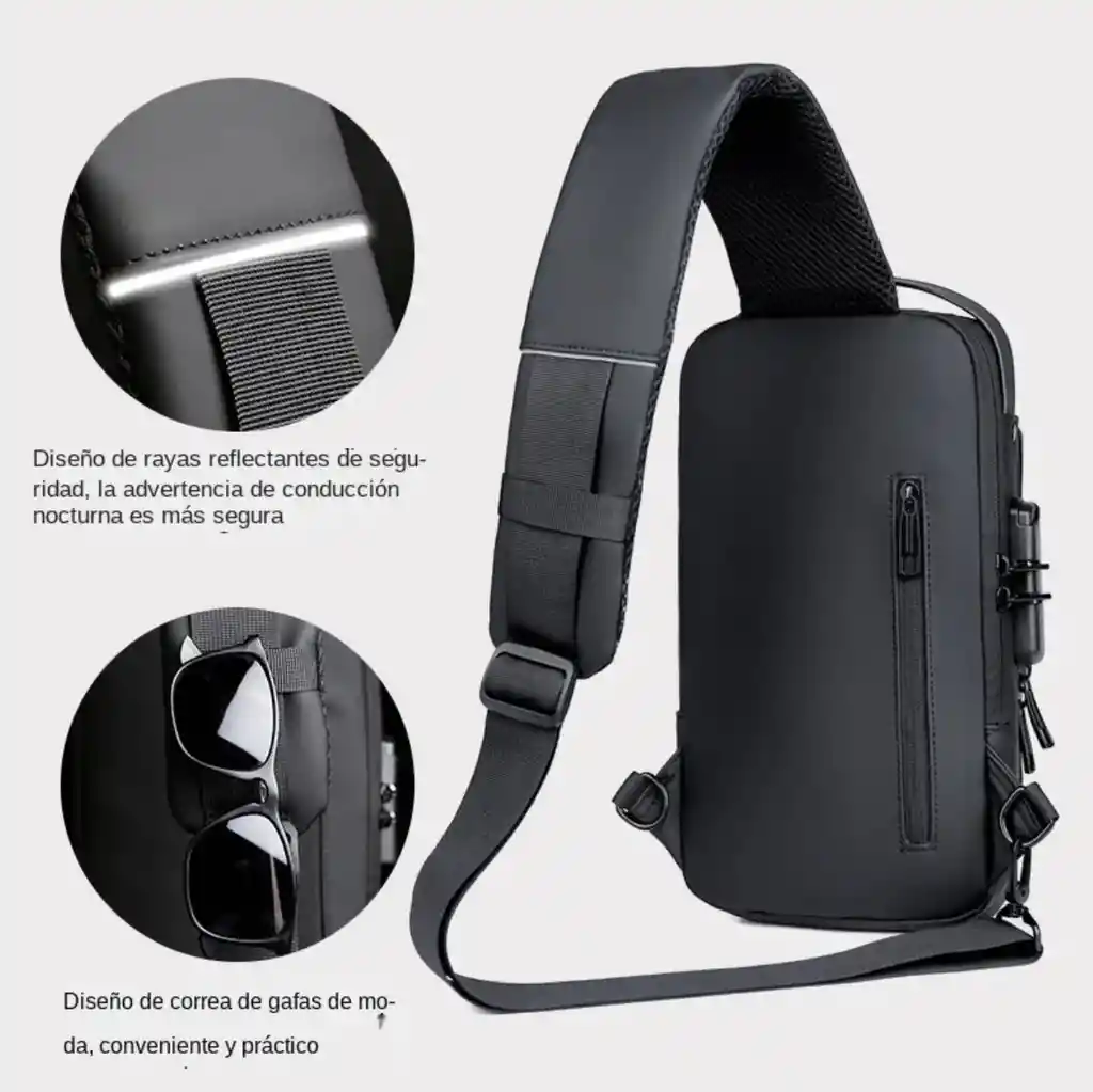 Bolso Mochila Antirrobo Manos Libres Impermeable Puerto Usb