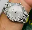 Reloj De Pulso En Acero Analógico Para Hombre Con Piedras Brillantes