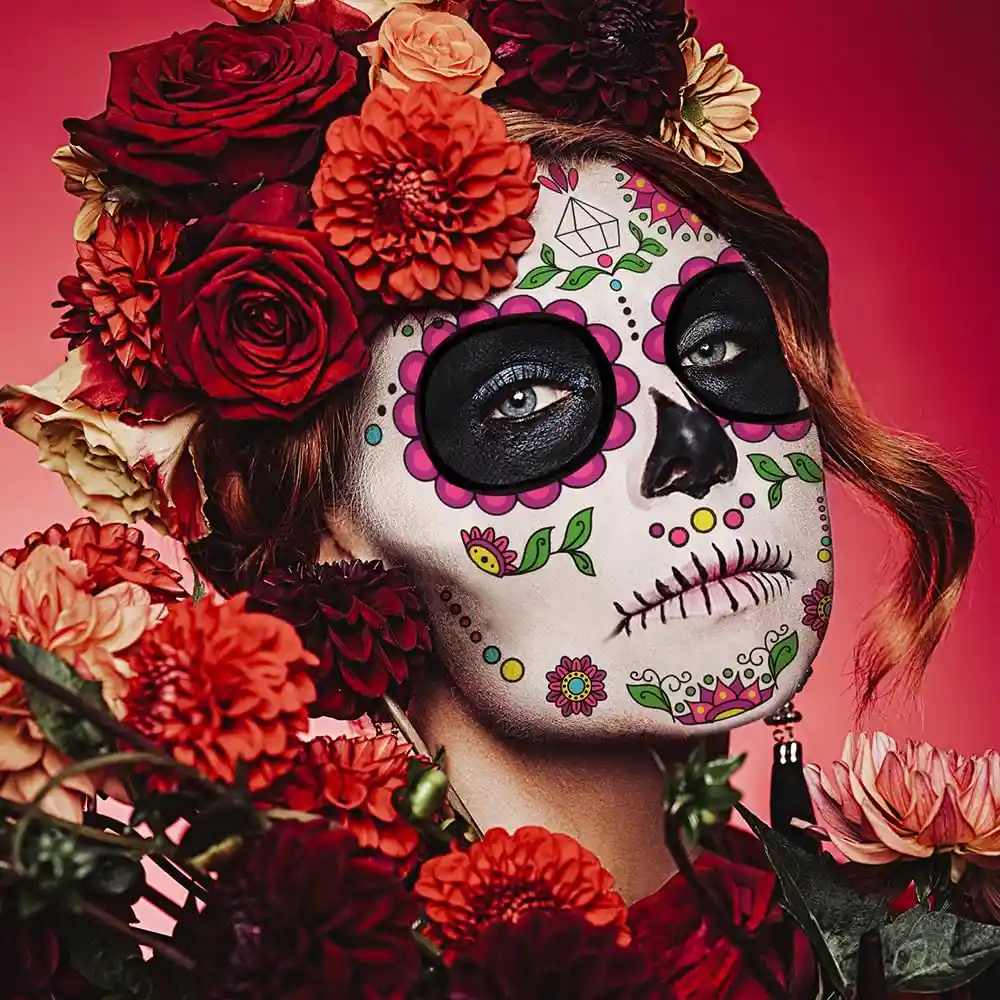 Maquillaje Temporal Catrina Mexicana Halloween Disfraz