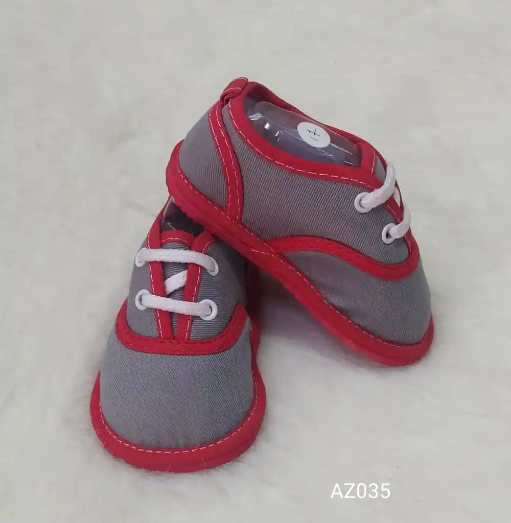 Zapato Gris Y Rojo Niño Talla 20