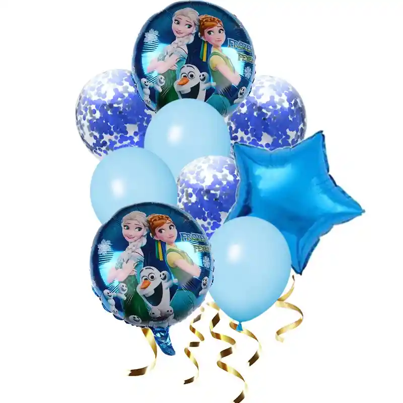 Kit Bouquet Globo Feliz Cumpleaños Frozen