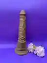 Dildo Realista Silicona Ultrasuave, Dildo Chupa, 19cm, Diseño #3, Consolador Chocolate