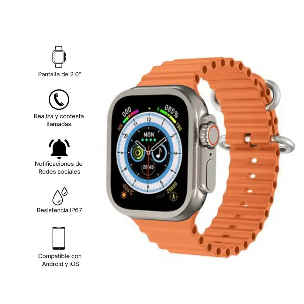 Smartwatch Ultra 8 Reloj Inteligente 2023 + 1 Pulso De Obsequio