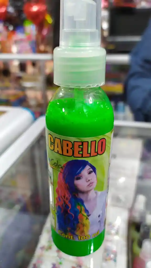 Laca Para Cabello Color Verde Neón De 100 Ml