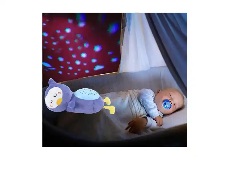 Lámpara Led Para Habitación Infantil, Diseño De Pingüino, Cielo Estrellado, Música De Peluche