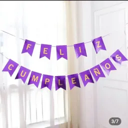 Banderin Feliz Cumpleaños Morado