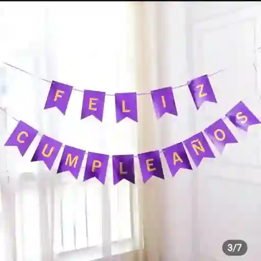 Banderin Feliz Cumpleaños Morado