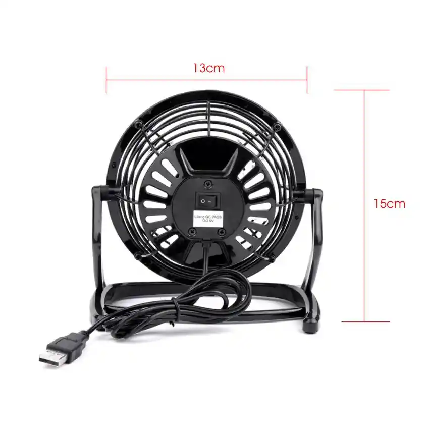 Ventilador Usb Portátil Ángulo Ajustable Ligero Y Silencioso - Negro