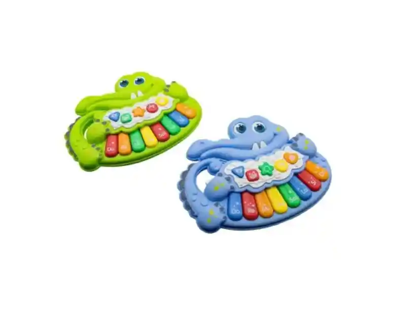 Piano Infantil Bebe Teclado Cocodrilo Juguete Musica Luz