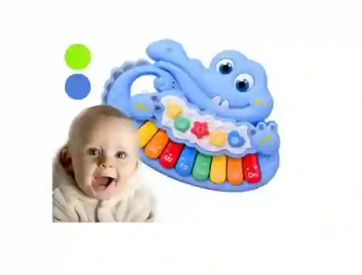 Piano Infantil Bebe Teclado Cocodrilo Juguete Musica Luz