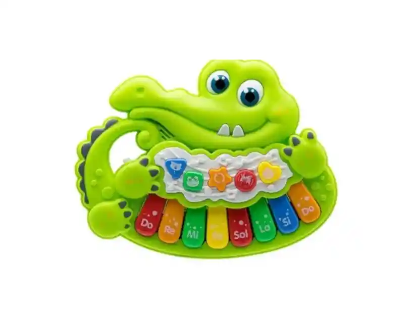 Piano Infantil Bebe Teclado Cocodrilo Juguete Musica Luz