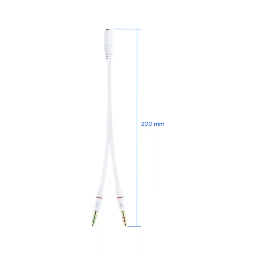 Cable De Audio Plug 3,5 Hembra A 2 3,5 Macho Blanco