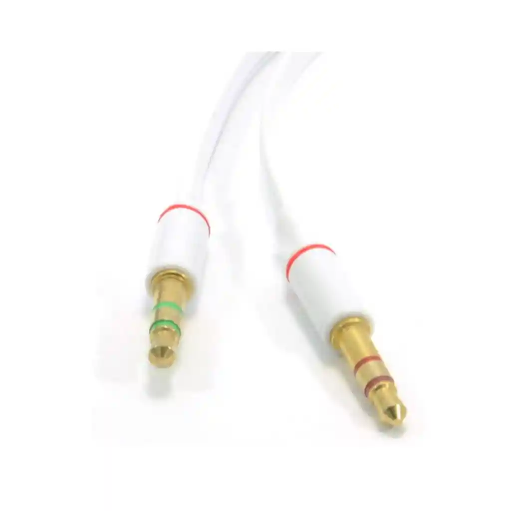 Cable De Audio Plug 3,5 Hembra A 2 3,5 Macho Blanco