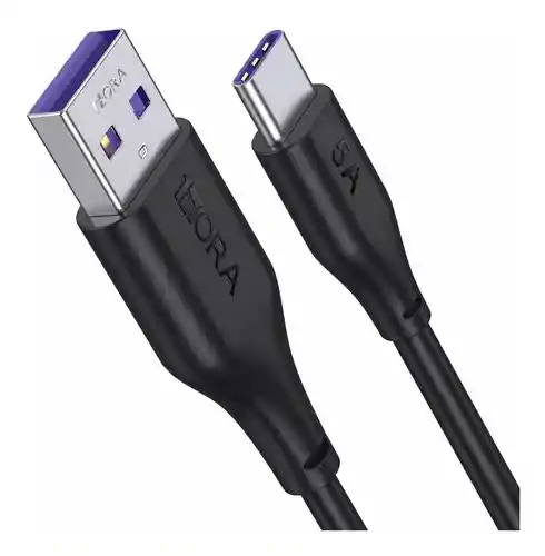 1hora 1m 5a Tipo C Cable De Datos Usb De Carga Rápida Color Negro