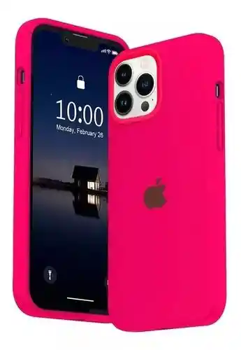 Estuche Silicone Case Iphone 13 Pro Max (fucsia)