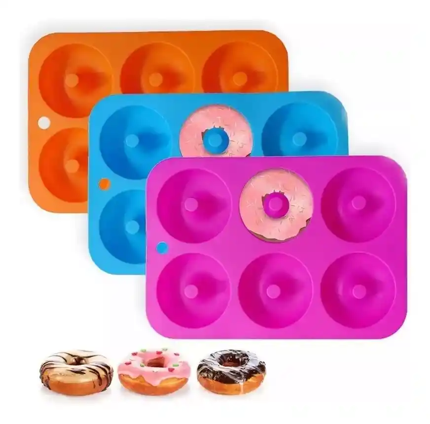 Molde Silicona Para Donut Donas Antiadherente Horno X 6