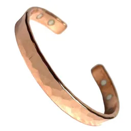 Pulsera Magnética Martillada De Cobre