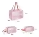 Set 3 Bolsa Cosmétiquera De Viaje Transparente Impermeable