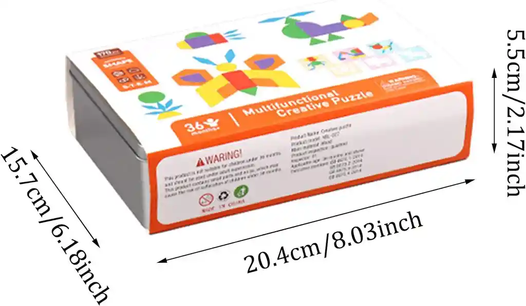 Tangram Rompecabecas Infantil De Madera Para Jardín De Infancia, Forma De Educación Temprana, Juguete Educativo.