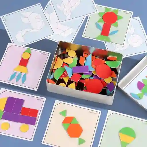 Tangram Rompecabecas Infantil De Madera Para Jardín De Infancia, Forma De Educación Temprana, Juguete Educativo.